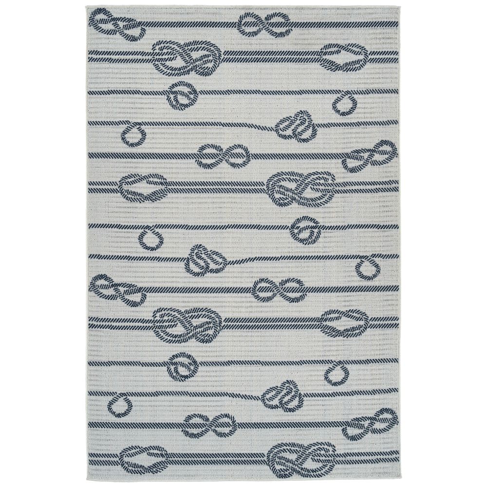 Kaleen Rugs PRT12-76 Puerto Collection 7 ft. 2 in. X 10 ft. 5 in. Rectangle Rug in White,Lt Blue/Ivory