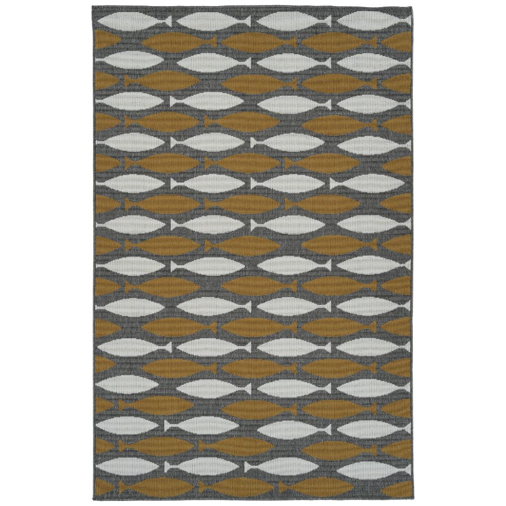 Kaleen Rugs PRT13-28 Puerto Collection 2 ft. 2 in. X 8 ft. Runner Rug in Yellow/Gray/Ivory