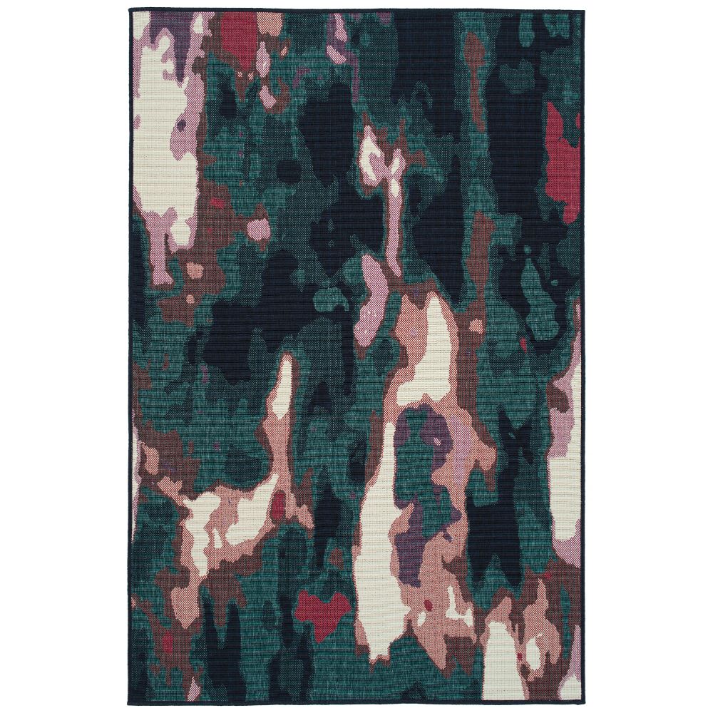 Kaleen Rugs PTA06-91 Pianta Collection 2 ft. 2 in. X 7 ft. 10 in. Runner Rug in Teal/Navy/Pink/Ivory/Red