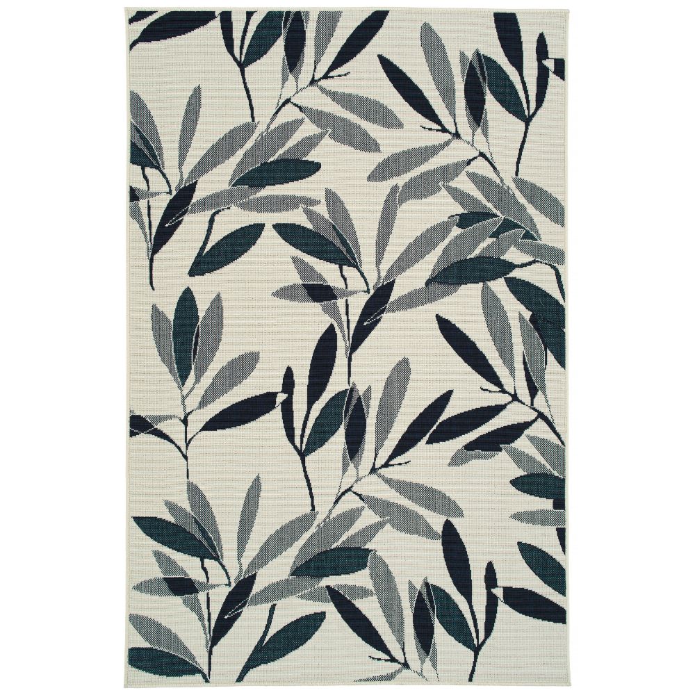 Kaleen Rugs PTA07-01 Pianta Collection 2 ft. 2 in. X 7 ft. 10 in. Runner Rug in Ivory/Teal /Navy