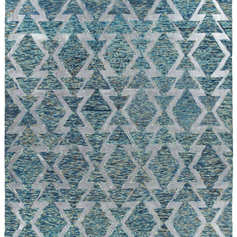 Kaleen Rugs RAD99-17 Radiance 3 ft. 6 in. X 5 ft. 6 in. Rectangle Rug in Blue/Silver/Gold/Navy/Green