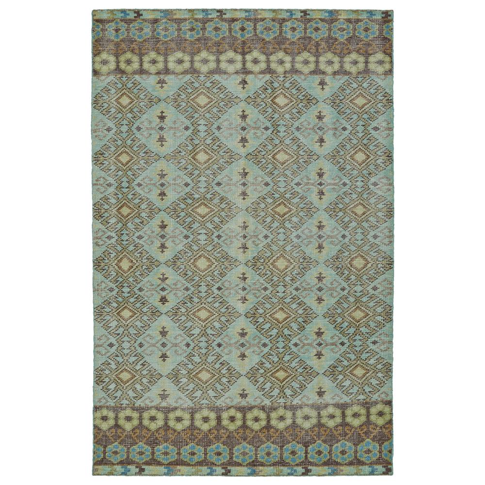 Kaleen Rugs RLC04-78 Relic Collection 2 Ft x 3 Ft Rectangle Rug in Turquoise