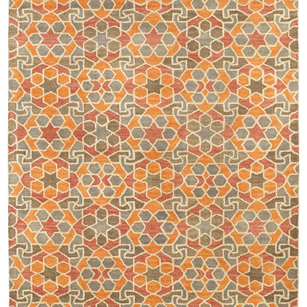 Kaleen Rugs ROA06-89 Rosaic Collection 5 Ft x 7 Ft 9 In Rectangle Rug in Orange