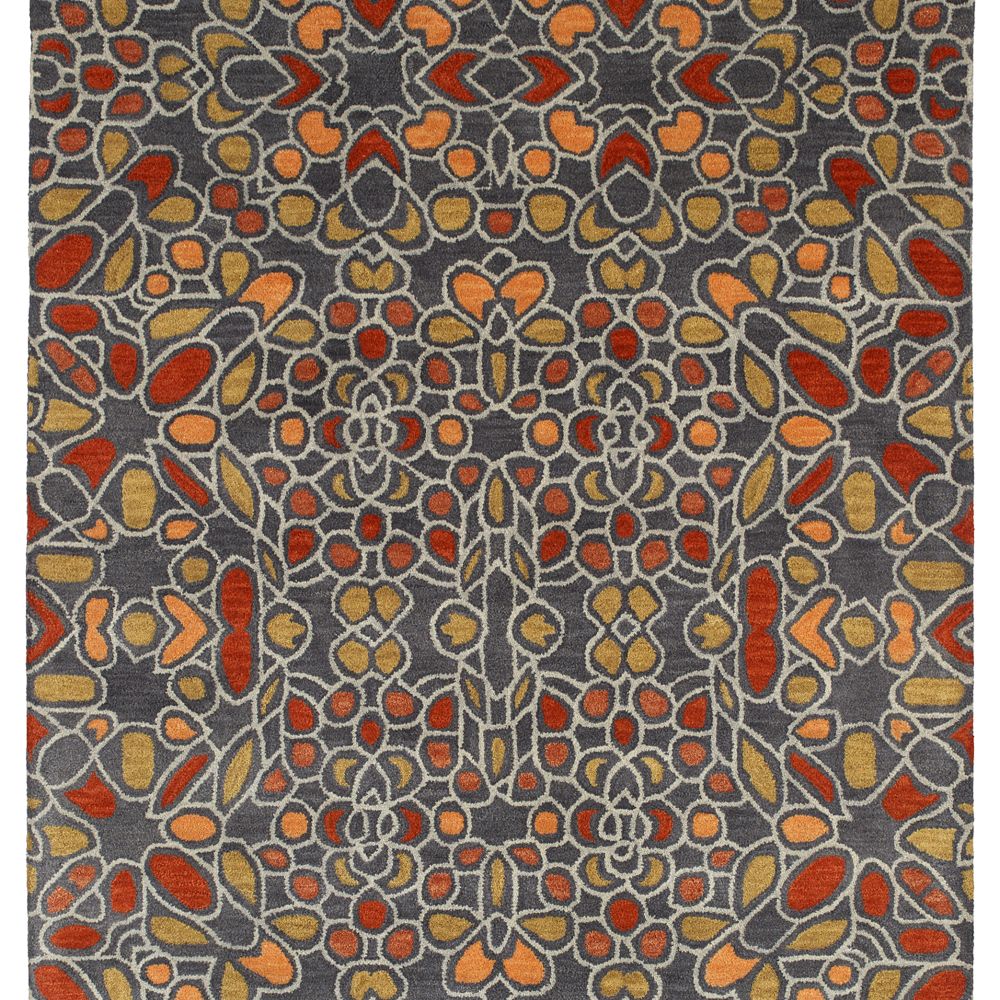 Kaleen Rugs ROA10-38 Rosaic Collection 5 Ft x 7 Ft 9 In Rectangle Rug in Charcoal