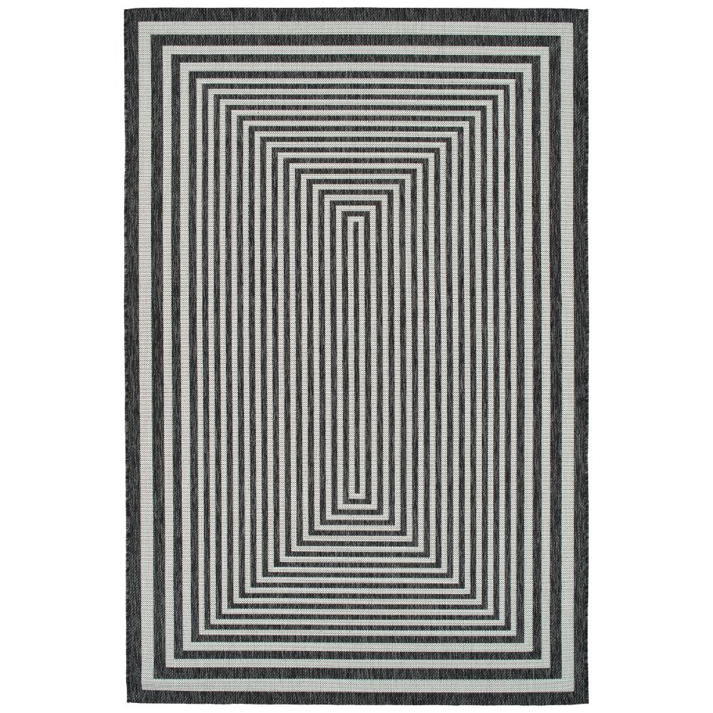 Kaleen Rugs SLR02-38 Soleri Collection 7 ft. 10 in. X 10 ft. 2 in. Rectangle Rug in Charcoal/White