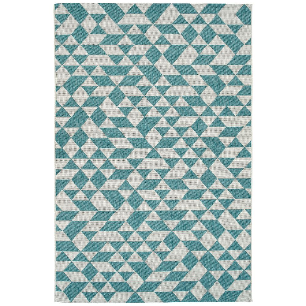 Kaleen Rugs SLR06-91 Soleri Collection 5 ft. 3 in. X 7 ft. 6 in. Rectangle Rug in Teal/White 