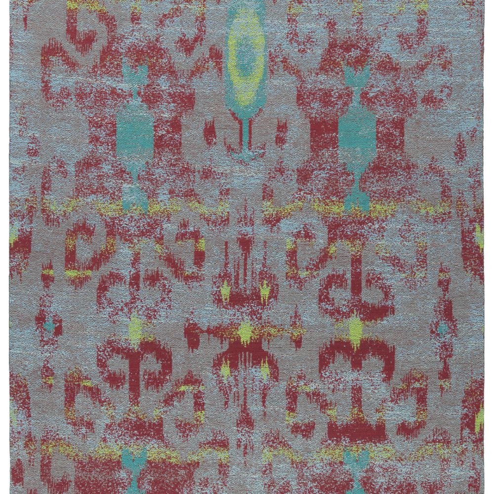 Kaleen Rugs STG94-99 Santiago Collection 5 ft. X 7 ft. 9 in. Rectangle Rug in Coral/Lime/Lt Blue/Gray/Turquoise/Bronze