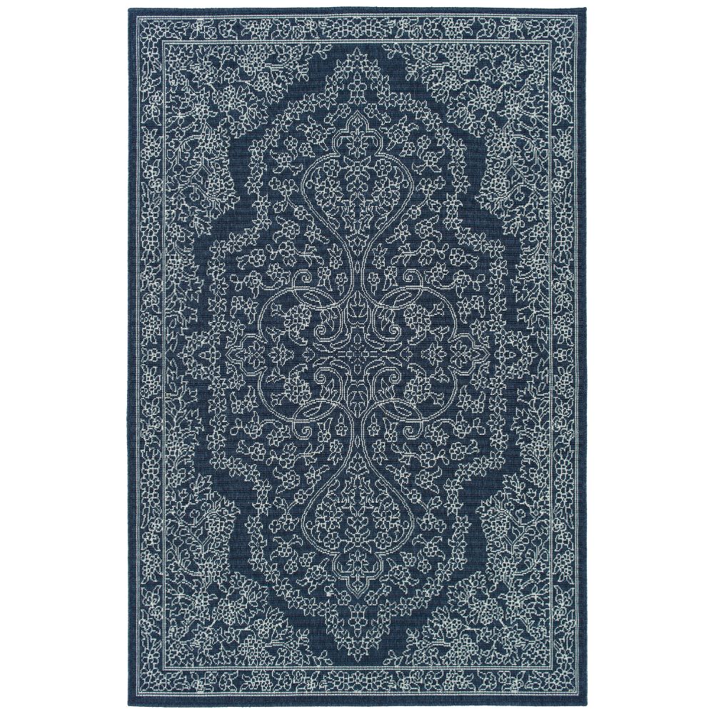 Kaleen Rugs SUN12-22 Sunice Collection 1 ft. 9 in. X 3 ft. Rectangle Rug in Navy/Ivory