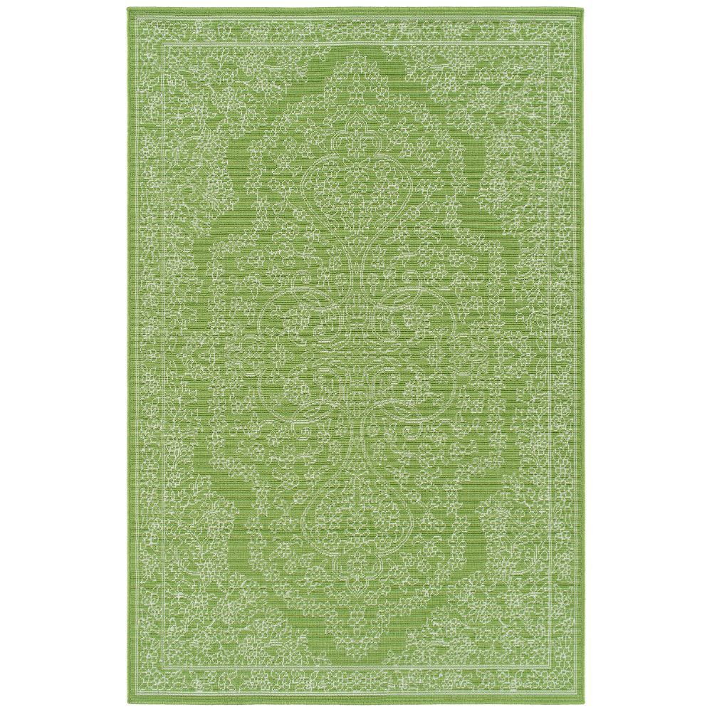 Kaleen Rugs SUN12-96 Sunice Collection 3 ft. 6 in. X 5 ft. 6 in. Rectangle Rug in Lime Green/Ivory