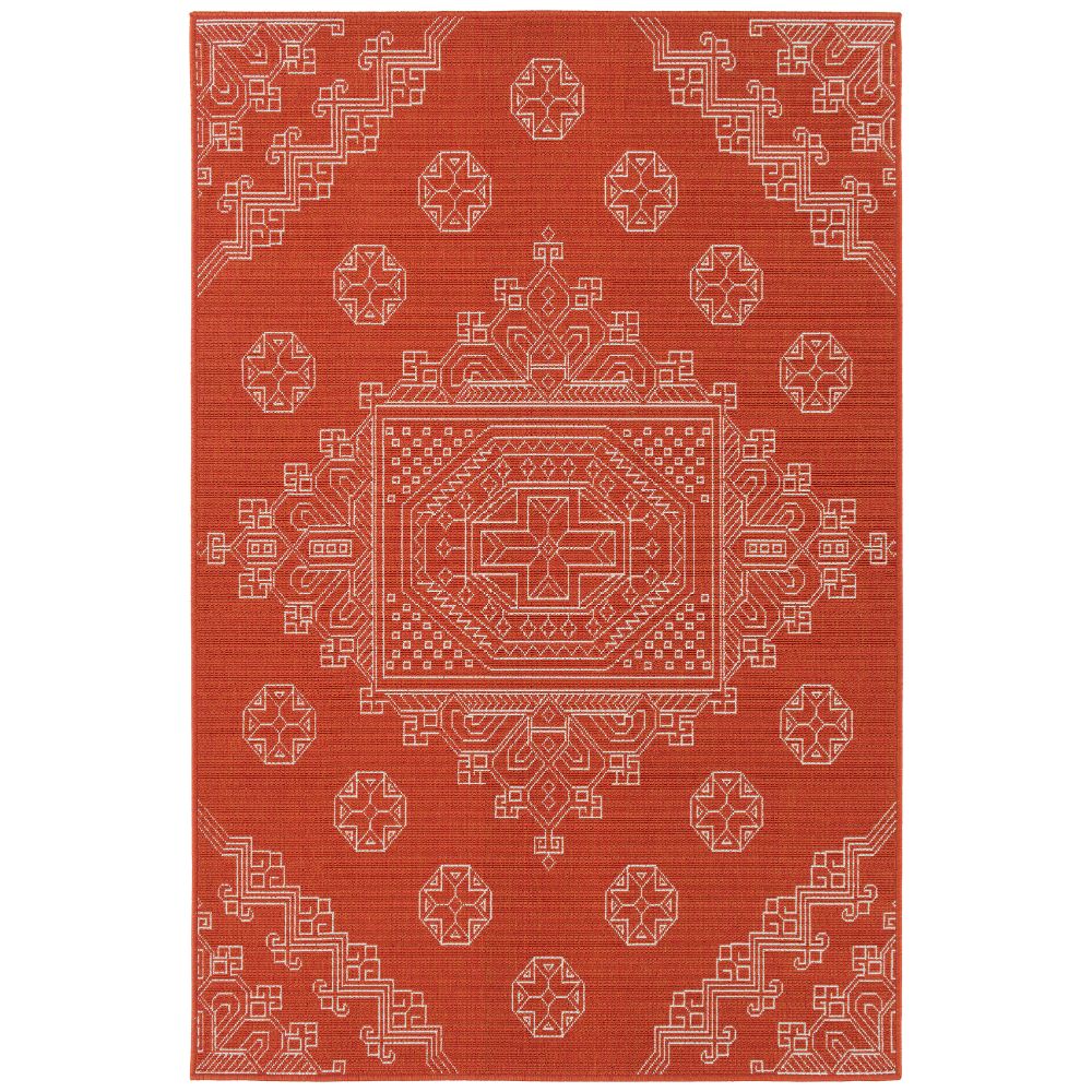 Kaleen Rugs SUN15-32 Sunice Collection 1 ft. 9 in. X 3 ft. Rectangle Rug in Tangerine/Ivory