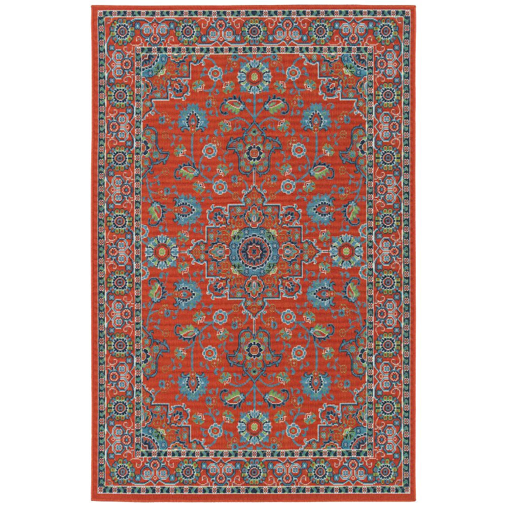 Kaleen Rugs SUN16-32 Sunice Collection 1 ft. 9 in. X 3 ft. Rectangle Rug in Tangerine/Lt Blue/Navy/Ivory/Lime Green