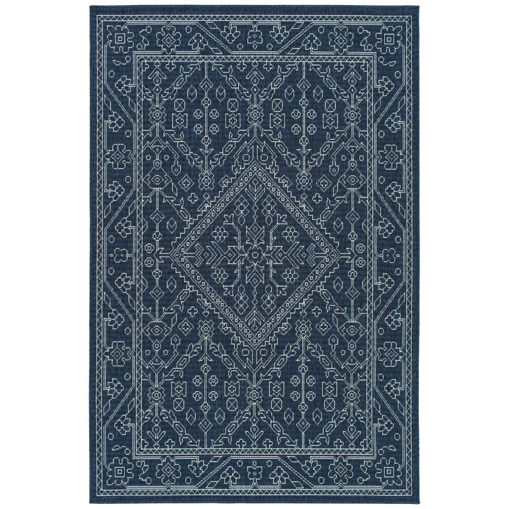 Kaleen Rugs SUN17-22 Sunice Collection 5 ft. X 7 ft. 6 in. Rectangle Rug in Navy/White 