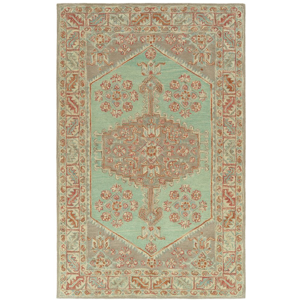 Kaleen Rugs TDC01-10 Charlotte Collection Seafoam 18" x 18" Square Residential Indoor Throw Rug