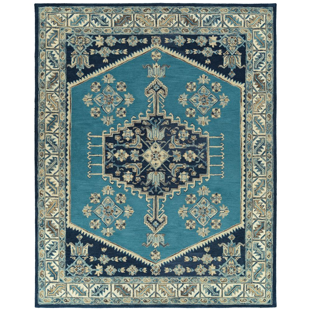 Kaleen Rugs TDC01-17 Charlotte Collection Blue 18" x 18" Square Residential Indoor Throw Rug