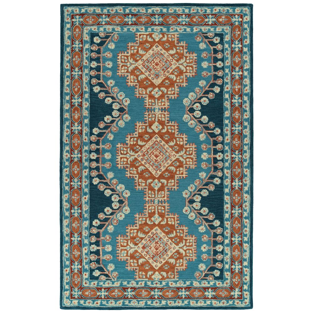 Kaleen Rugs TDC06-17 Charlotte Collection Blue 18" x 18" Square Residential Indoor Throw Rug