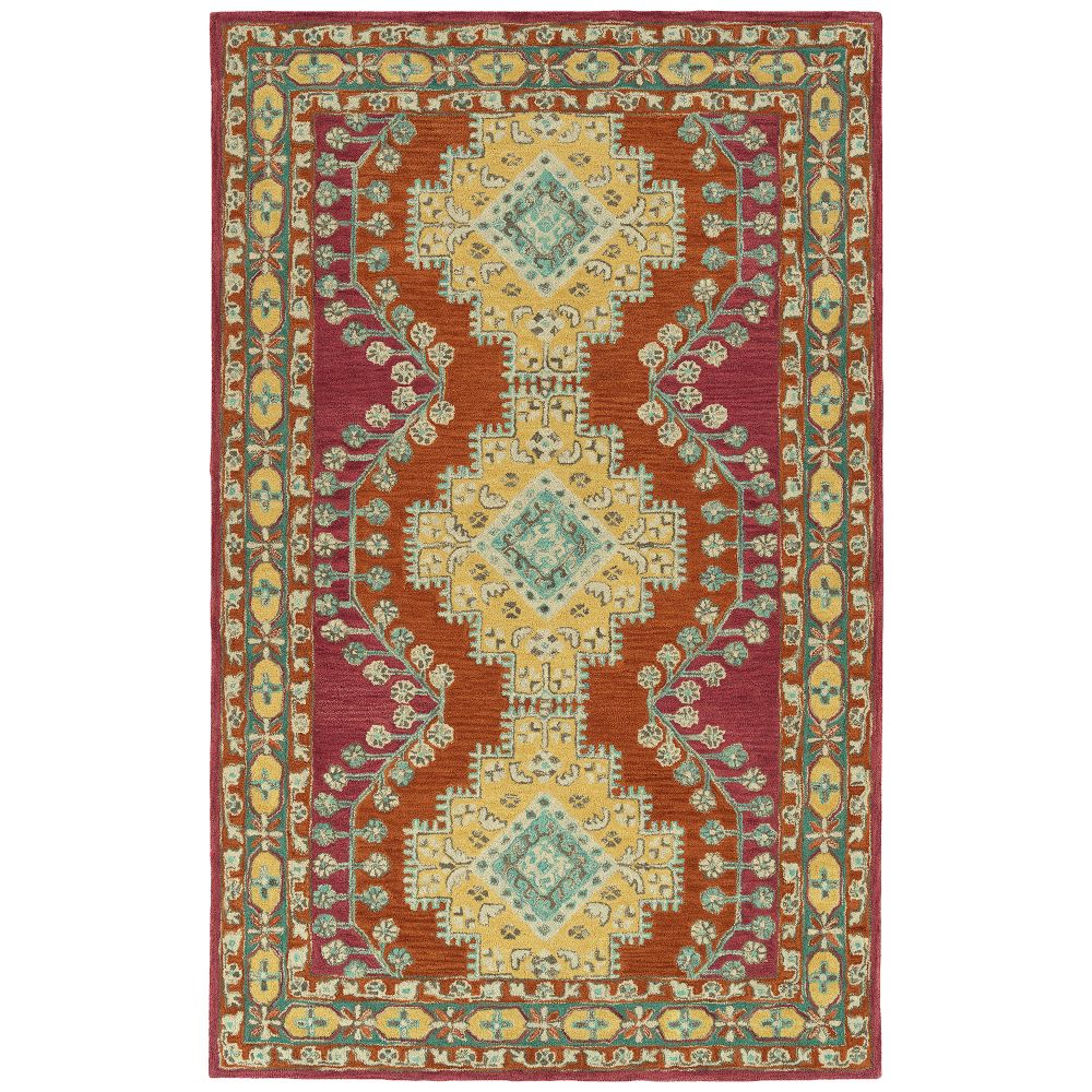 Kaleen Rugs TDC06-89 Charlotte Collection Orange 18" x 18" Square Residential Indoor Throw Rug