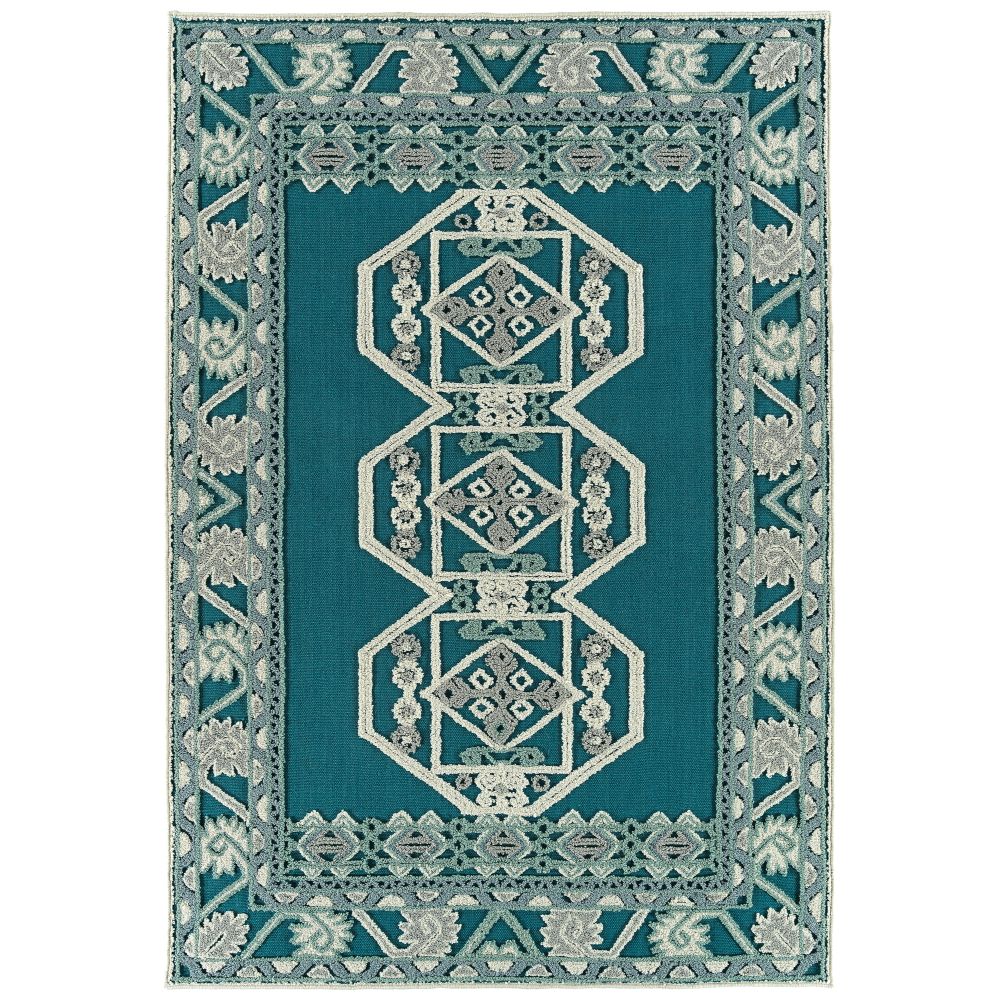 Kaleen Rugs TDW03-91 Warwick Collection Teal 18" x 18" Square Residential Indoor Throw Rug