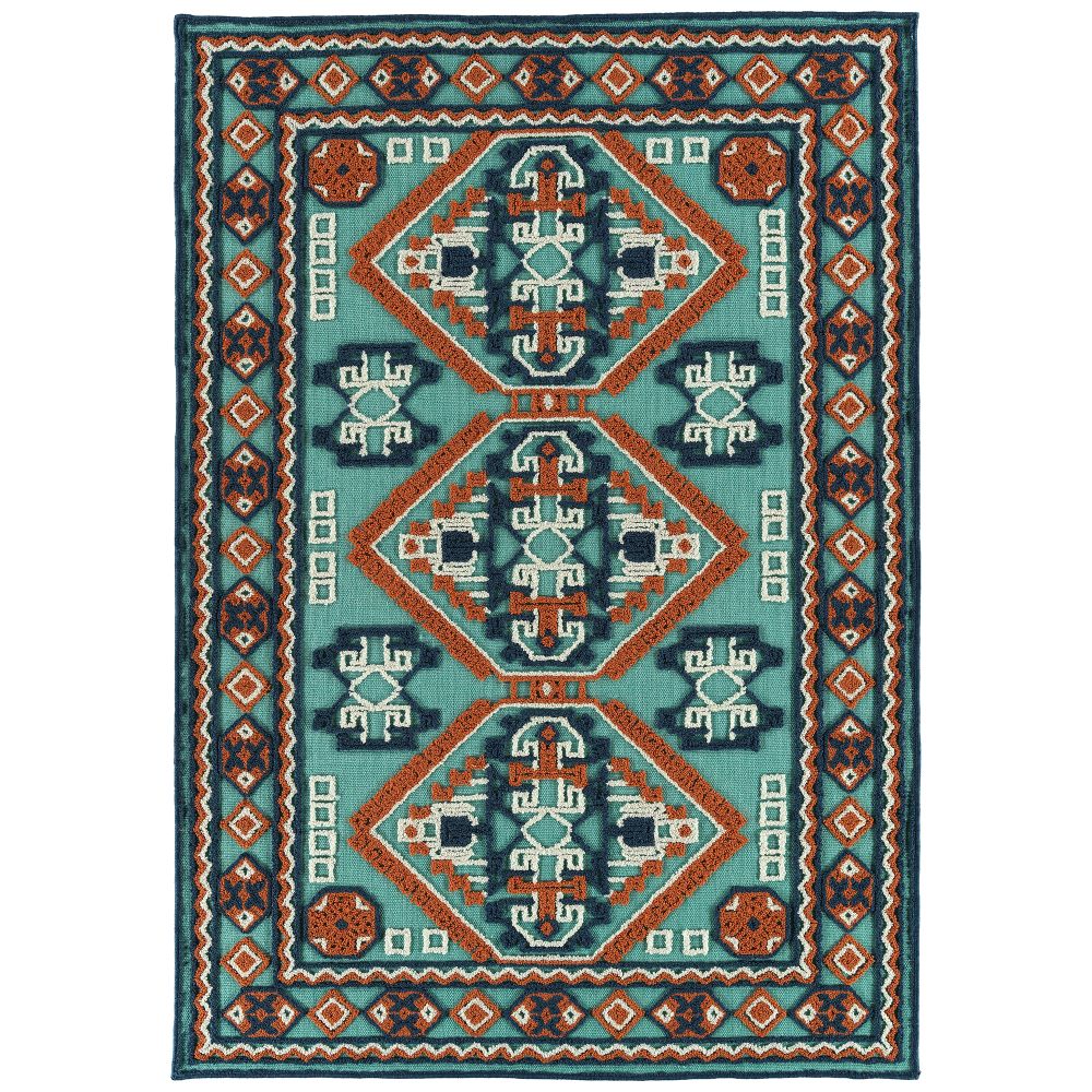 Kaleen Rugs TDW05-91 Warwick Collection Teal 18" x 18" Square Residential Indoor Throw Rug