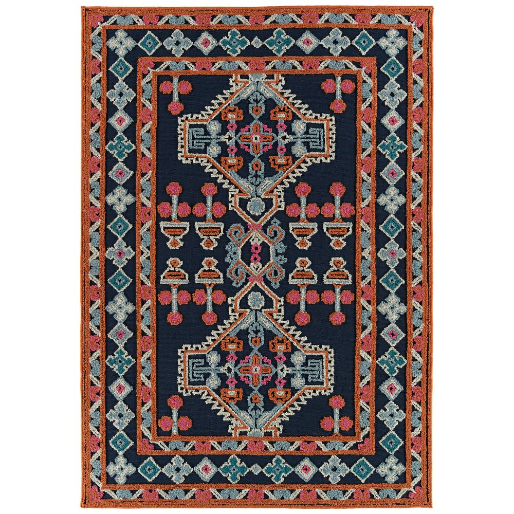 Kaleen Rugs TDW06-22 Warwick Collection Navy 18" x 18" Square Residential Indoor Throw Rug