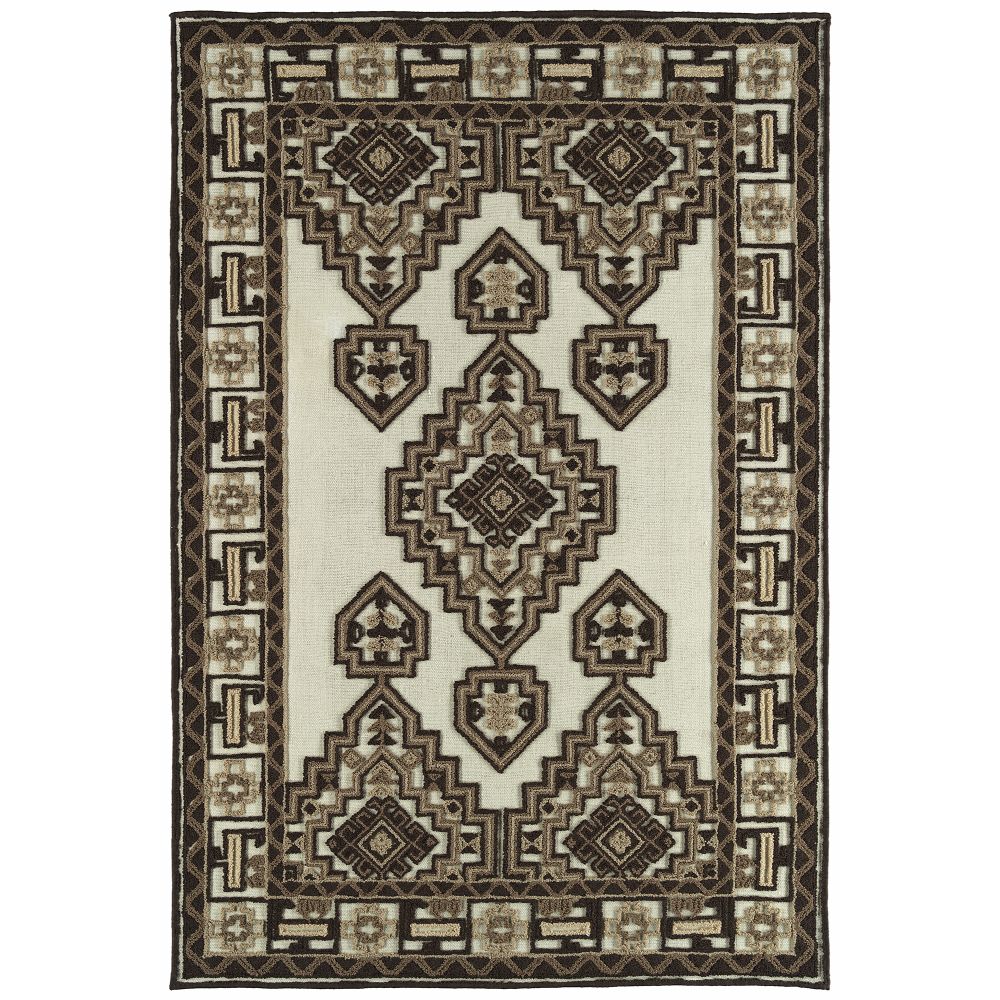 Kaleen Rugs TDW10-01 Warwick Collection Ivory 18" x 18" Square Residential Indoor Throw Rug