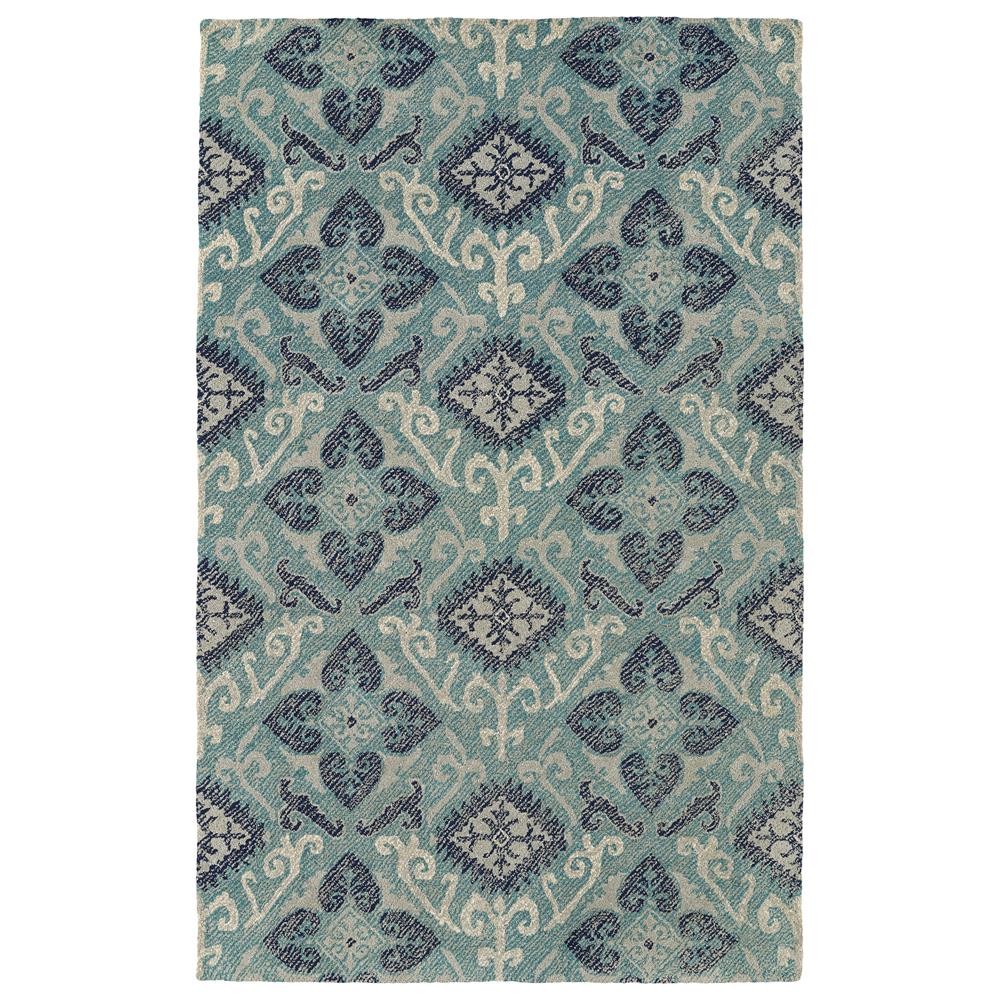 Kaleen Rugs WTR03-91 Weathered Collection 2 Ft x 6 Ft Runner Rug in Teal
