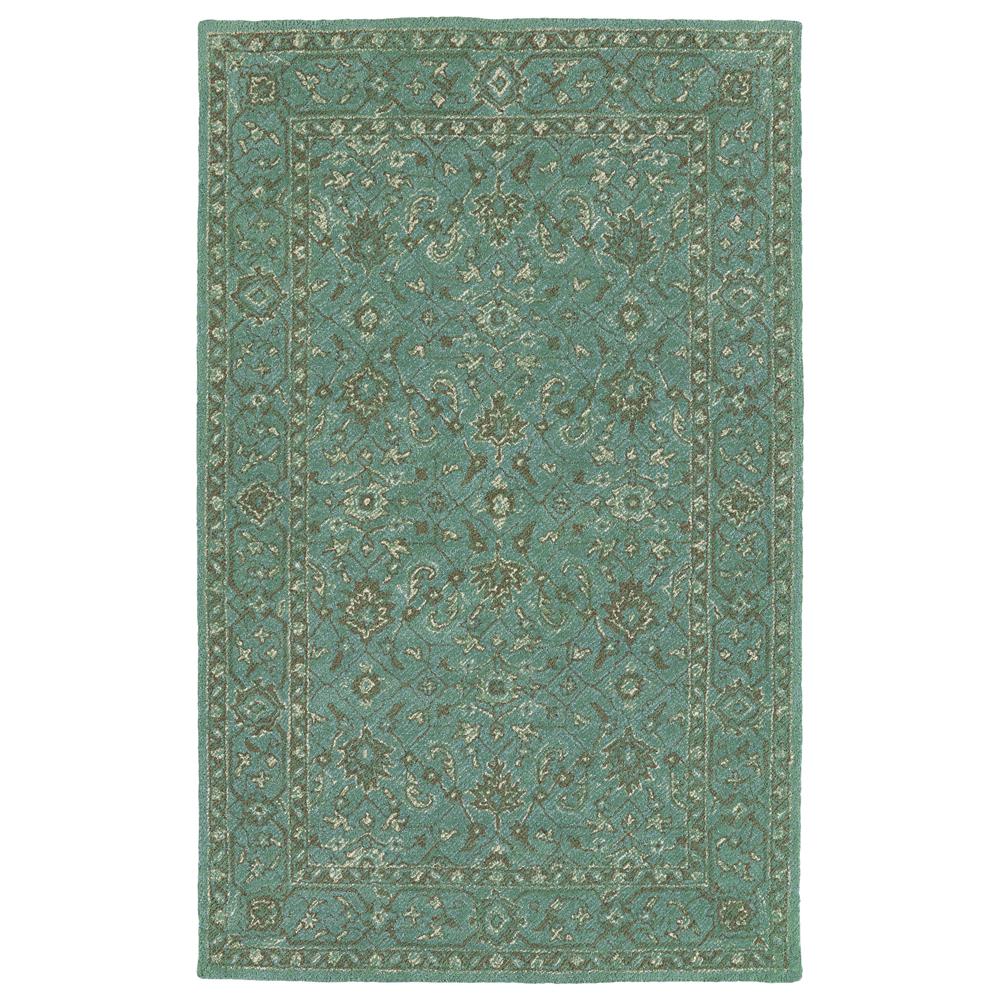 Kaleen Rugs WTR05-78 Weathered Collection 2 Ft x 3 Ft Rectangle Rug in Turquoise