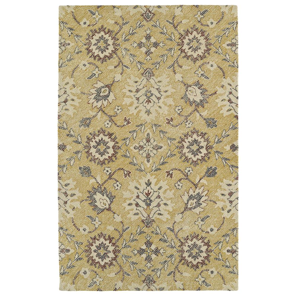 Kaleen Rugs WTR07-5 Weathered Collection 2 Ft x 6 Ft Runner Rug in Gold