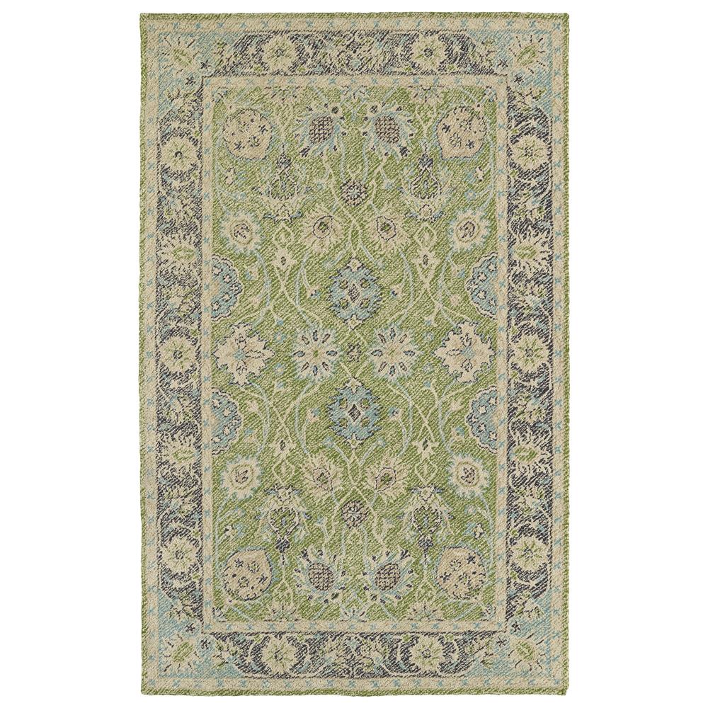 Kaleen Rugs WTR08-96 Weathered Collection 2 Ft x 6 Ft Runner Rug in Lime Green