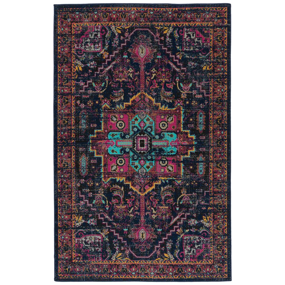 Kaleen Rugs ZUM01-22 Zuma Beach Collection 5 Ft 3 In x 7 Ft 3 In Rectangle Rug in Navy
