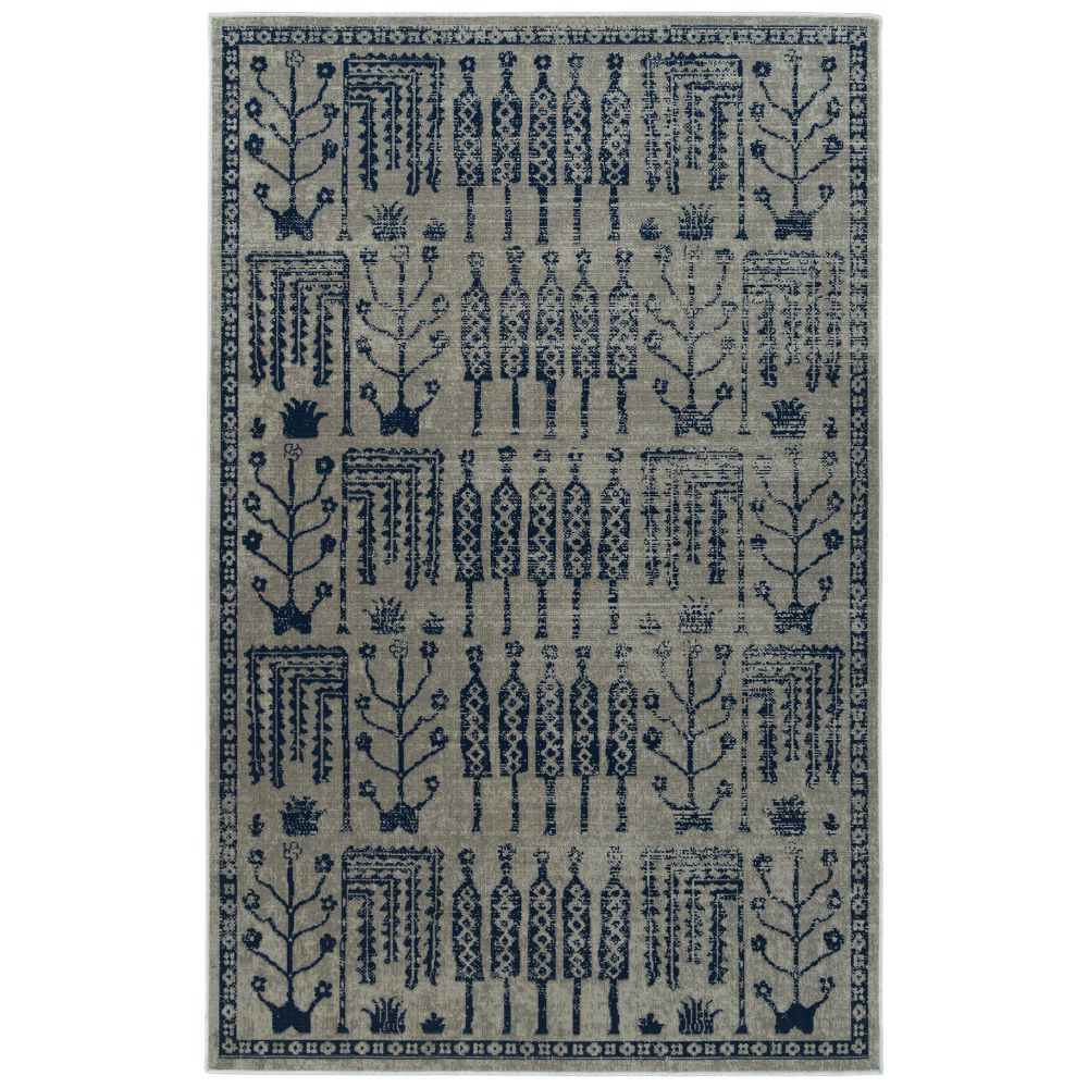 Kaleen Rugs ZUM02-17 Zuma Beach Collection 5 Ft 3 In x 7 Ft 3 In Rectangle Rug in Blue