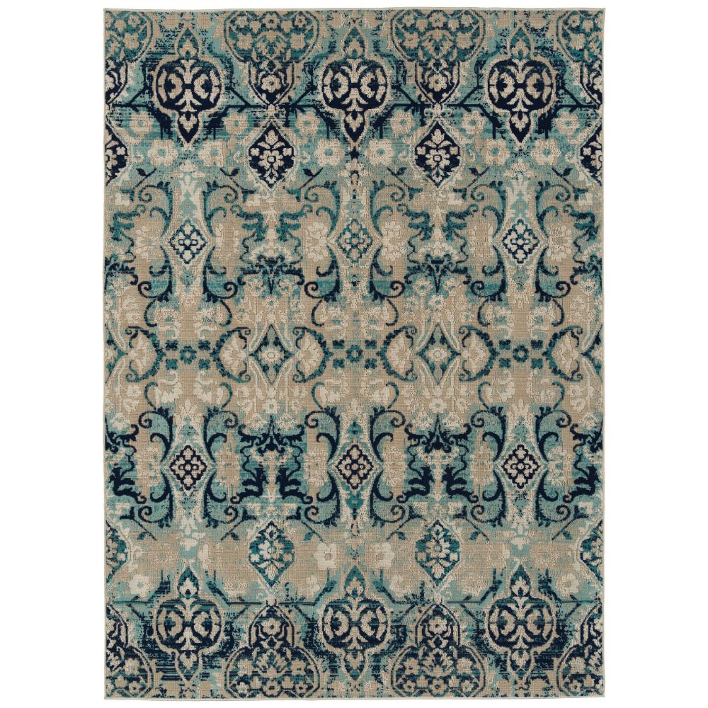Kaleen Rugs ZUM09-17 Zuma Beach Collection 9 ft. 3 in. X 12 ft. Rectangle Rug in Blue/Turquoise/Lt Blue/Navy