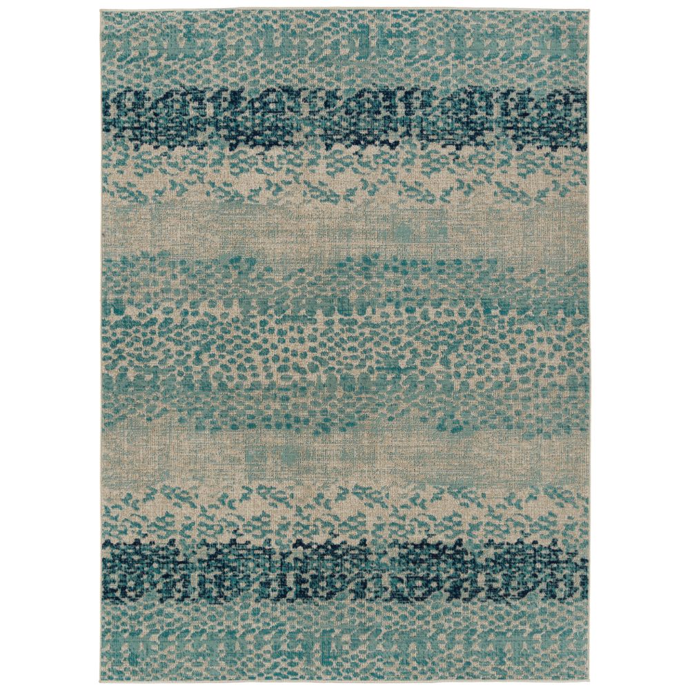 Kaleen Rugs ZUM14-17 Zuma Beach Collection 2 ft. 2 in. X 7 ft. 6 in. Runner Rug in Blue/Turquoise/Gray/Sand