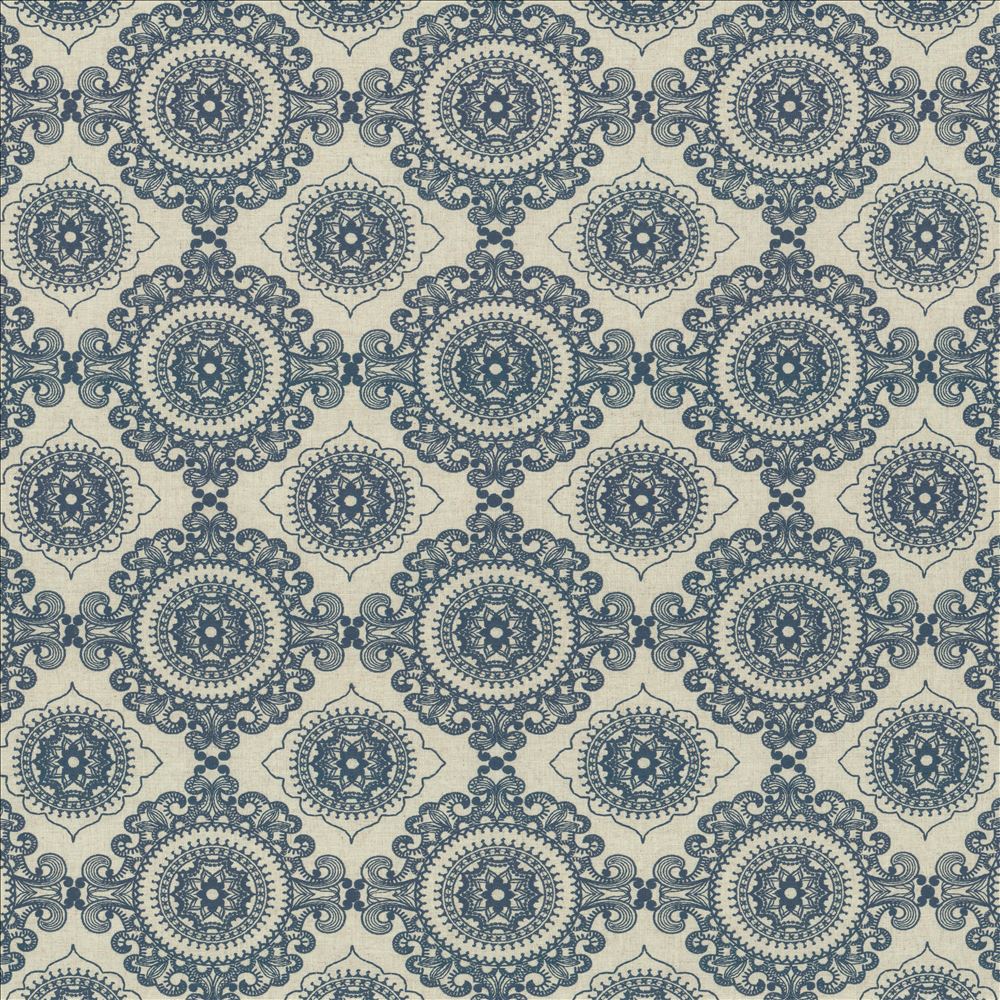 Kasmir Fabrics Ornamental Indigo Fabric