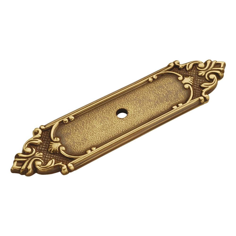 Keeler F105 4-1/8 In. x 1 In. Sherwood Antique Brass Richelieu Solid Brass Cabinet Knob BackPlate