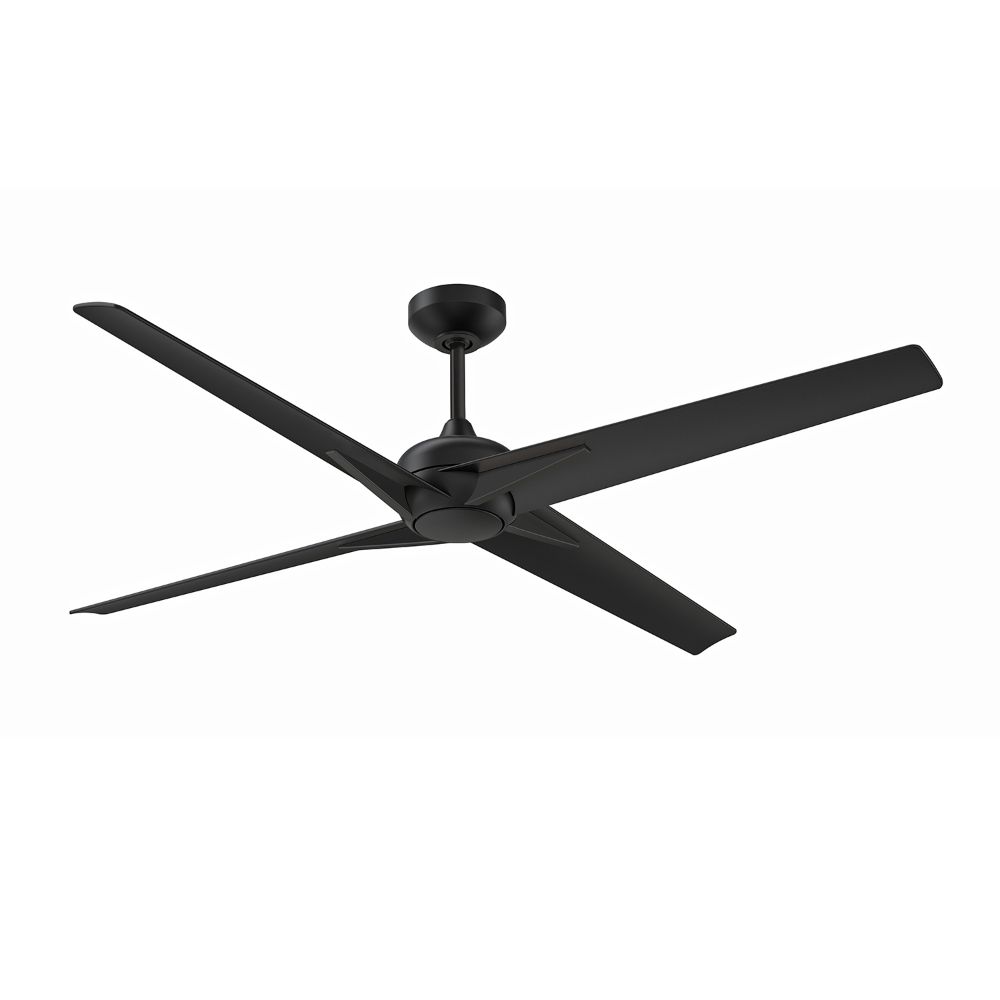 Kendal Lighting AC30356-BLK ALESTRA 56 in. 4 blade DC motor Ceiling Fan with LED Light Kit and Remote Control in a Matte Black finish with Black blades