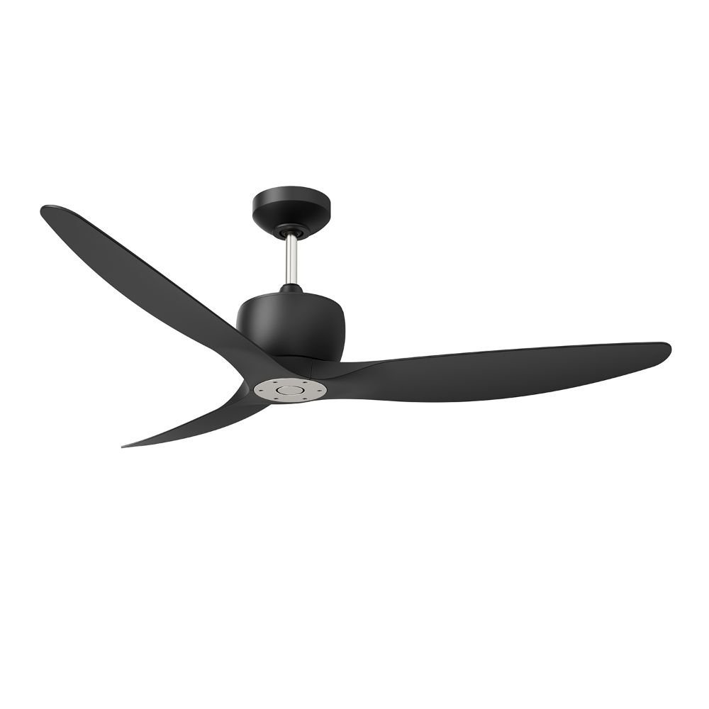Kendal Lighting AC30452-BLK/SN ELEMONT 52 in. Remote Control Ceiling Fan in a Matte Black & Satin Nickel finish with Black blades