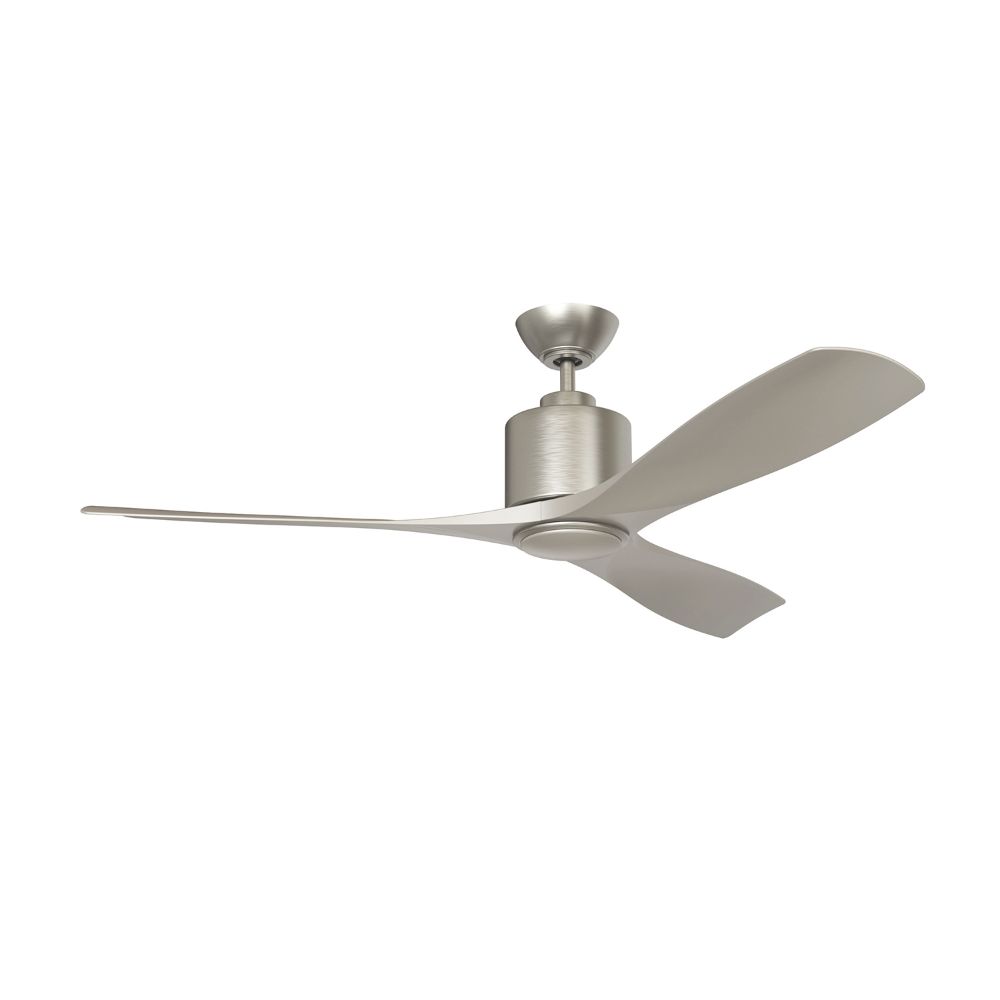 Kendal Lighting AC30552-SN SENTRY 52 in. 3 blade DC motor Ceiling Fan with LED Light Kit and Remote Control in a Satin Nickel finish with matching blades