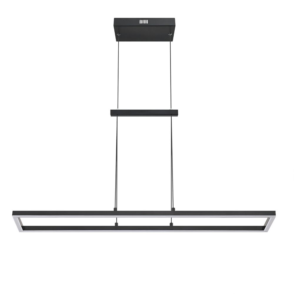 Kendal Lighting PF305-BLK BIZA 35 in. Suspended Quadrilateral LED Pendant in a Black finish