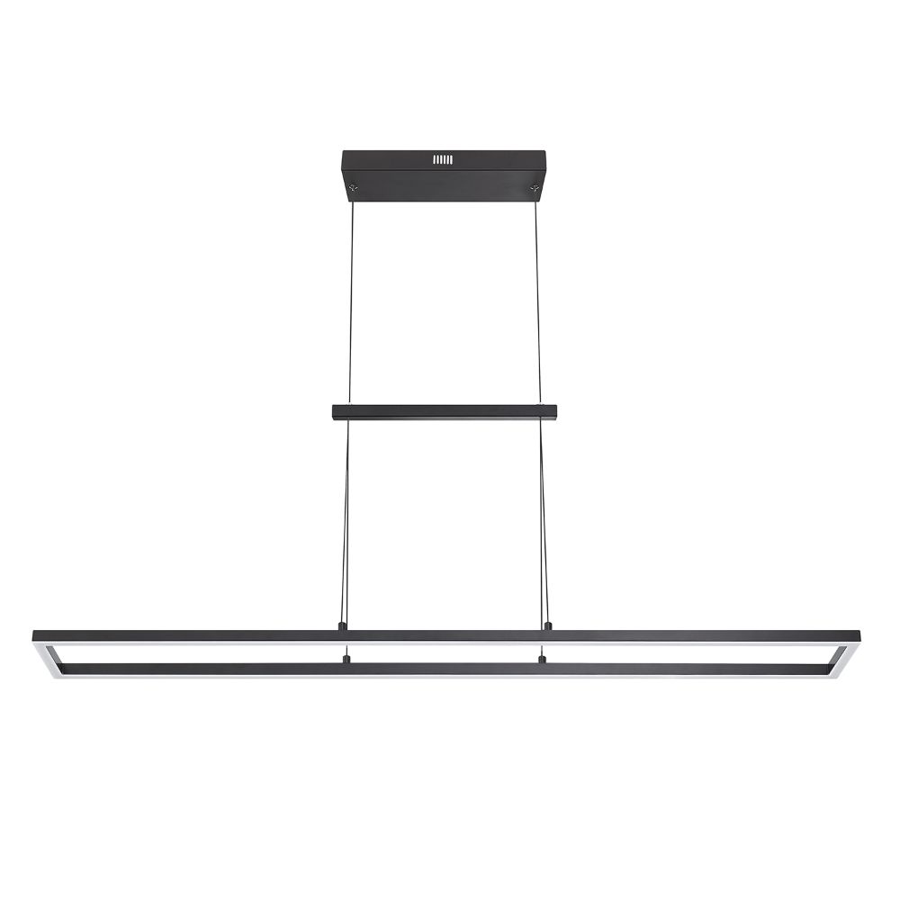 Kendal Lighting PF306-BLK BIZA 47 in. Suspended Quadrilateral LED Pendant in a Black finish