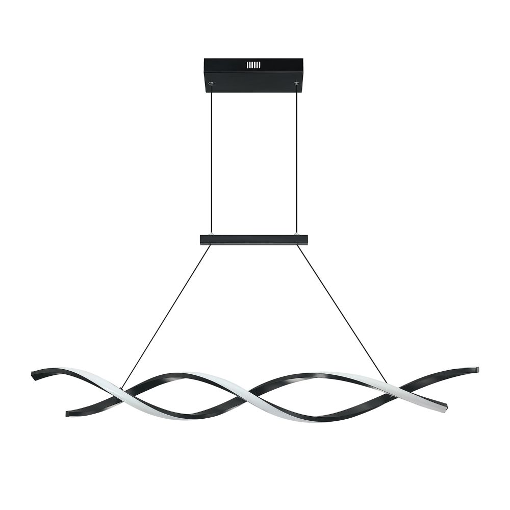 Kendal Lighting PF308-BLK TWIST 40 in. Dual Helix LED Pendant in a Black finish