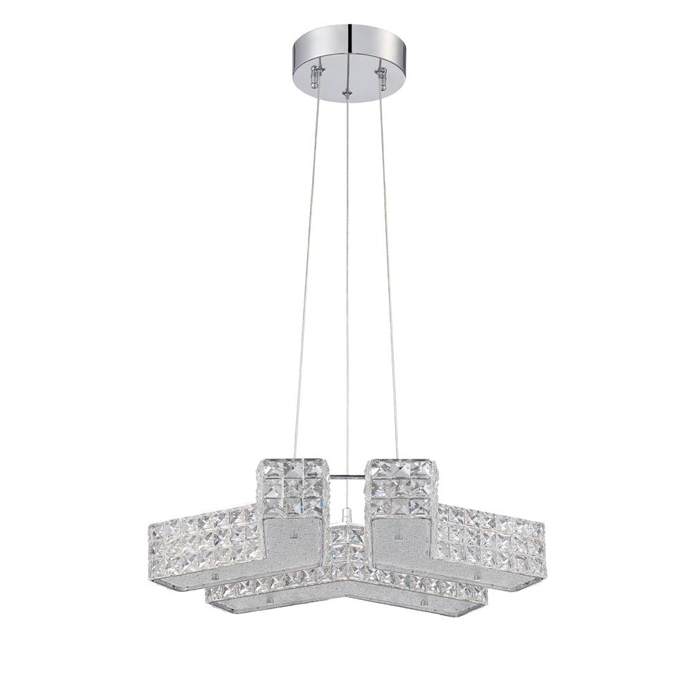Kendal Lighting PF64-6L20-CH CARINA series 6 Light 20 in. Optic Crystal Pendant in a Chrome finish
