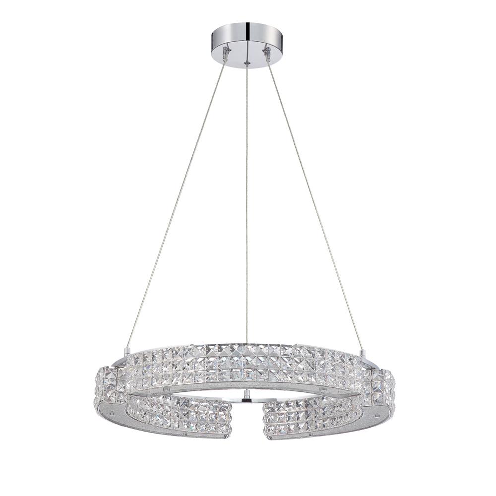 Kendal Lighting PF64-9L23-CH CARINA series 9 Light 23 in. Optic Crystal Pendant in a Chrome finish