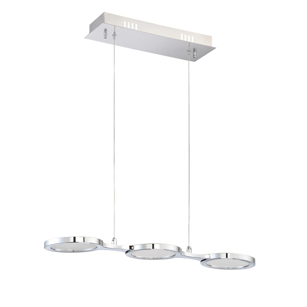 Kendal Lighting PF65-3LBR-CH MILAN series 3 Light LED Bar in a Chrome finish with Clear Mesh diffusers
