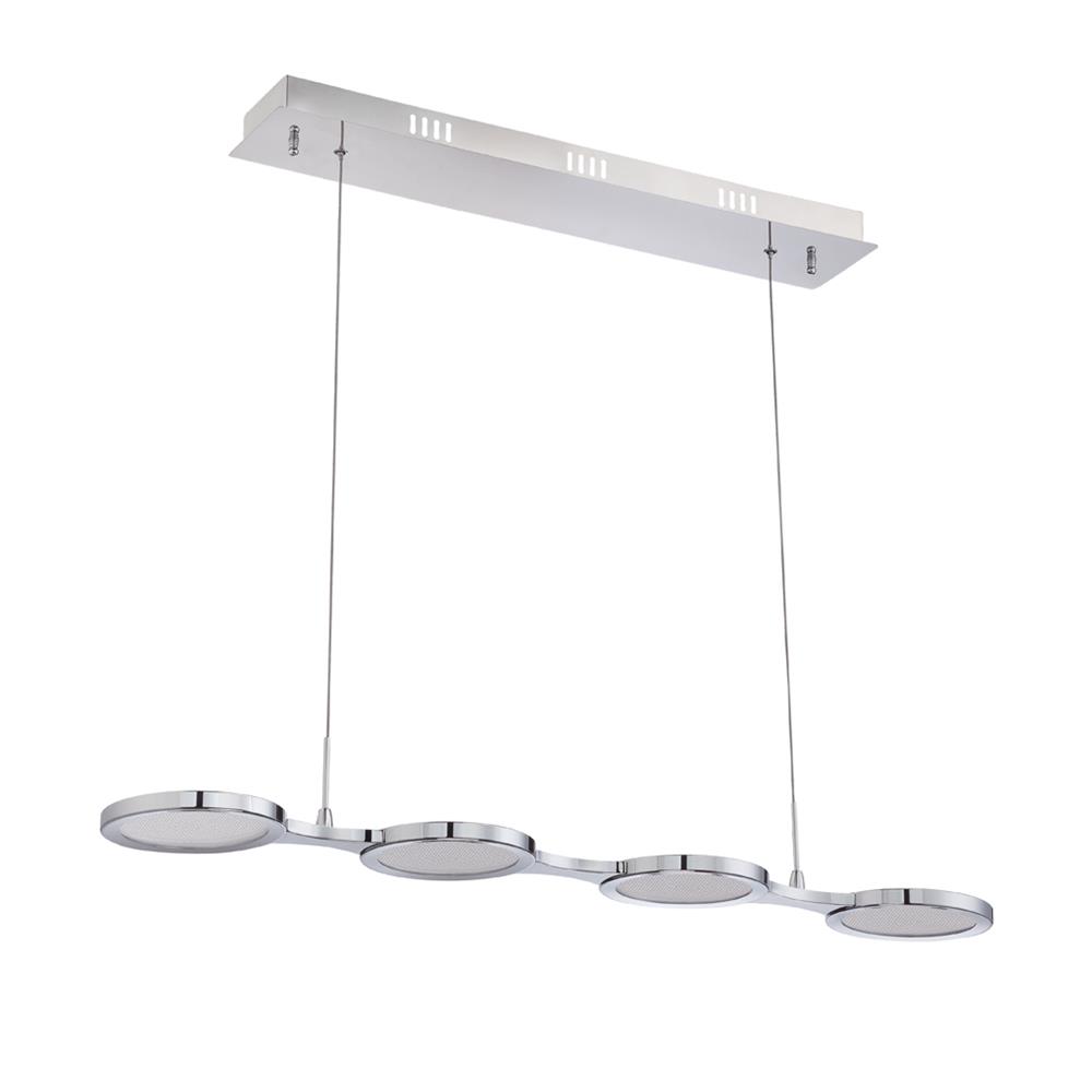 Kendal Lighting PF65-4LBR-CH MILAN series 4 Light LED Bar in a Chrome finish with Clear Mesh diffusers