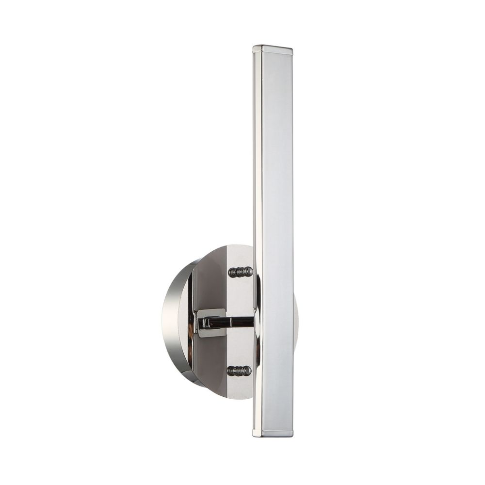 Kendal Lighting PF7913WLI-CH STRAIT-UP series 13 inch LED Chrome Wall Sconce with inward light direction