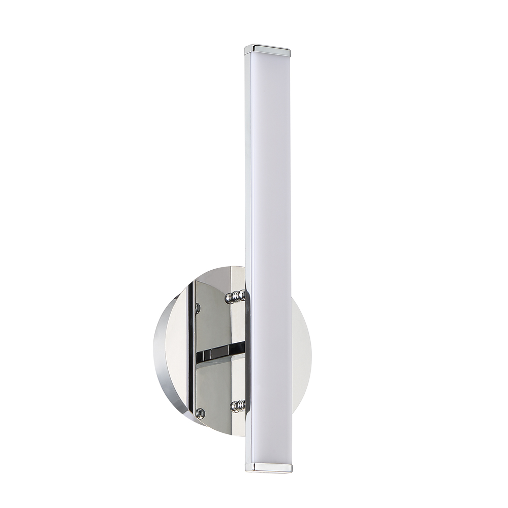 Kendal Lighting PF7913WLO-CH STRAIT-UP series 13 inch LED Chrome Wall Sconce with inward light direction