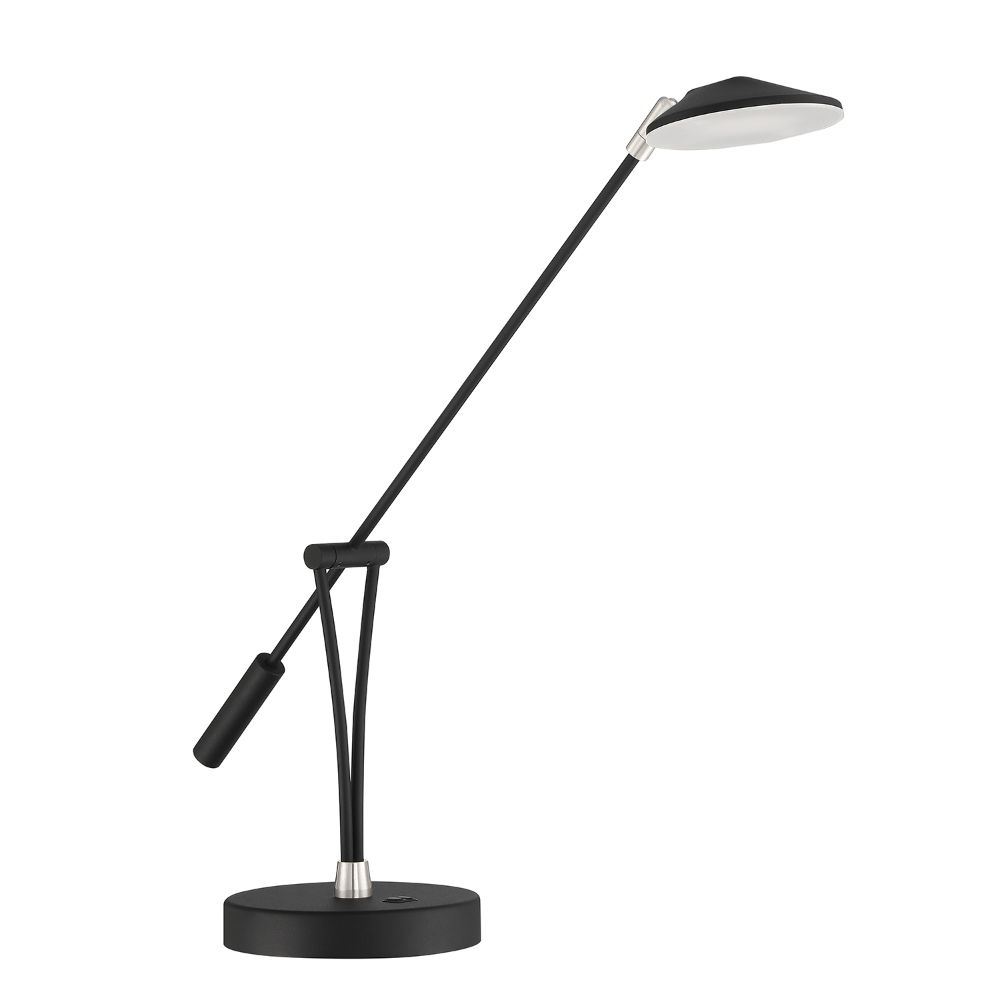 Kendal Lighting PTL5015-BLK/SN LAHOYA Black & Satin Nickel Desk Lamp