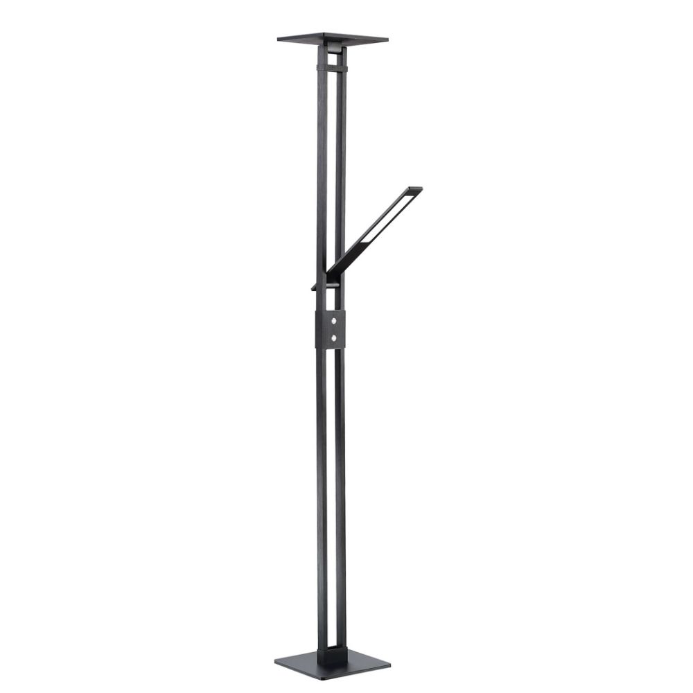 Kendal Lighting TC5001-BLK Varr 72 In. Led Torchiere With Reading Light In A Black Finish