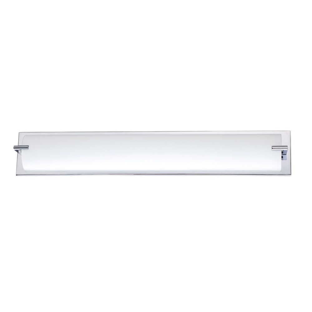 Kendal Lighting VF2500WH-5L-CH Paramount 5 Light Vanity in Chrome with Curved White Glass