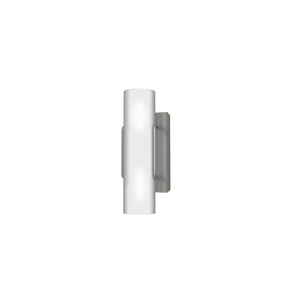 Kendal Lighting VF6900-2L-SN Nextra 2 Light Vertical Vanity in Satin Nickel Featuring Cylindrical White Glass
